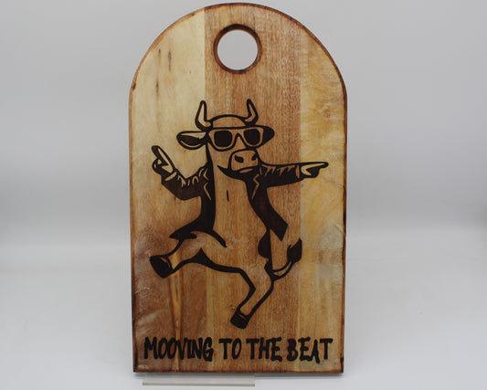 Arch Shaped Cow - Mooving The Beat Chopping Board