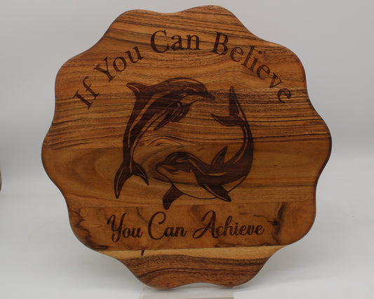 Wave Shaped Dolphin - If You Can Believe Chopping Board Design