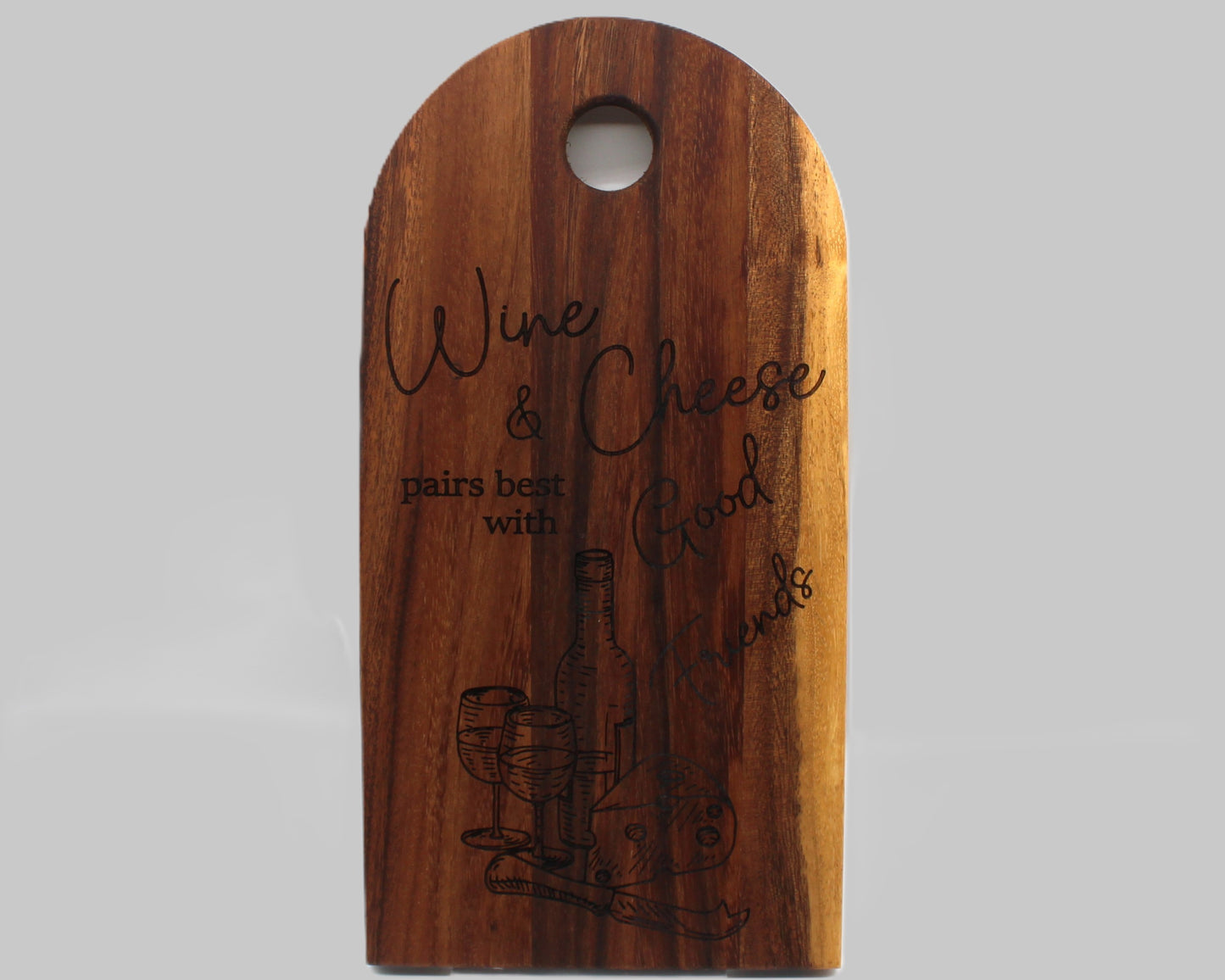 Arch Shaped Wine - Wine & Cheese Pairs Serving Board