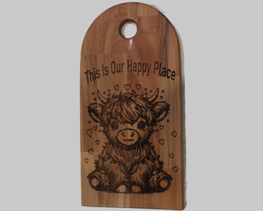 Arch Shaped Cow - This Is Our Happy Place Serving Board