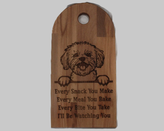 Arch Shaped Every Snack Serving Board - Maltese Terrier