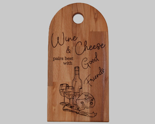 Arch Shaped Wine - Wine & Cheese Pairs Serving Board