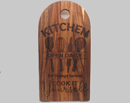 Arch Shaped Kitchen - Opened Daily Serving Board