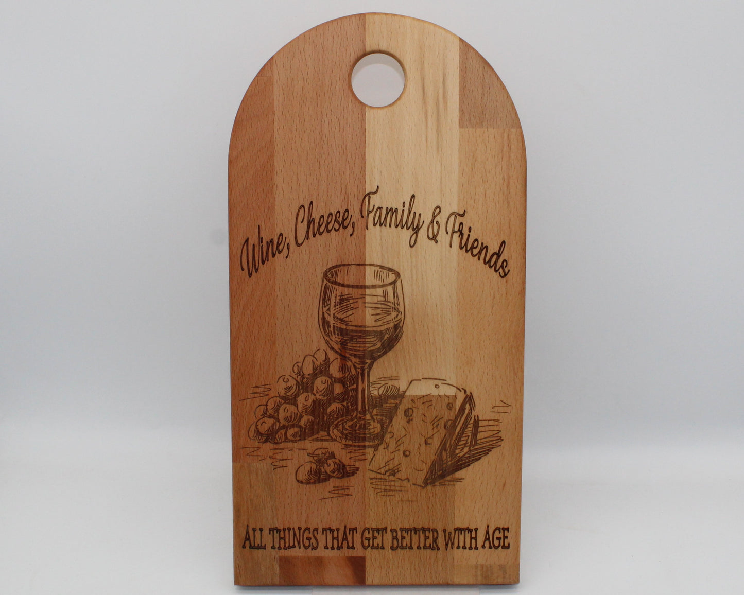 Arch Shaped Wine - Wine, Cheese, Family & Friends Serving Board