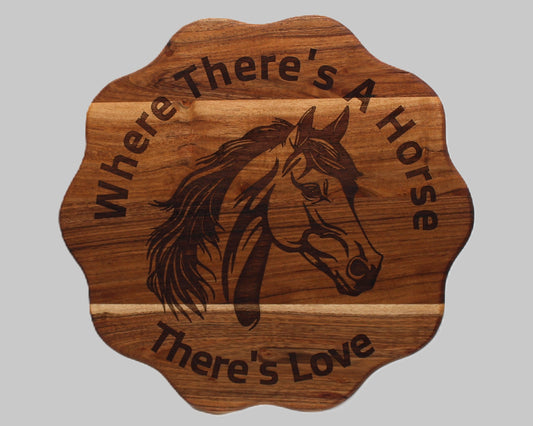 Wave Shaped Horse - Where There's A Horse Serving Board