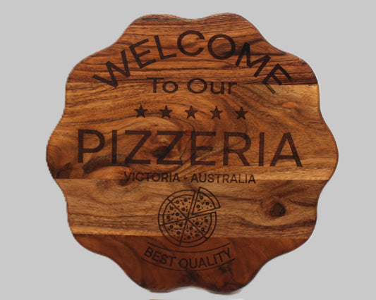 Wave Shaped Male - Welcome To Our Pizzeria Serving Board