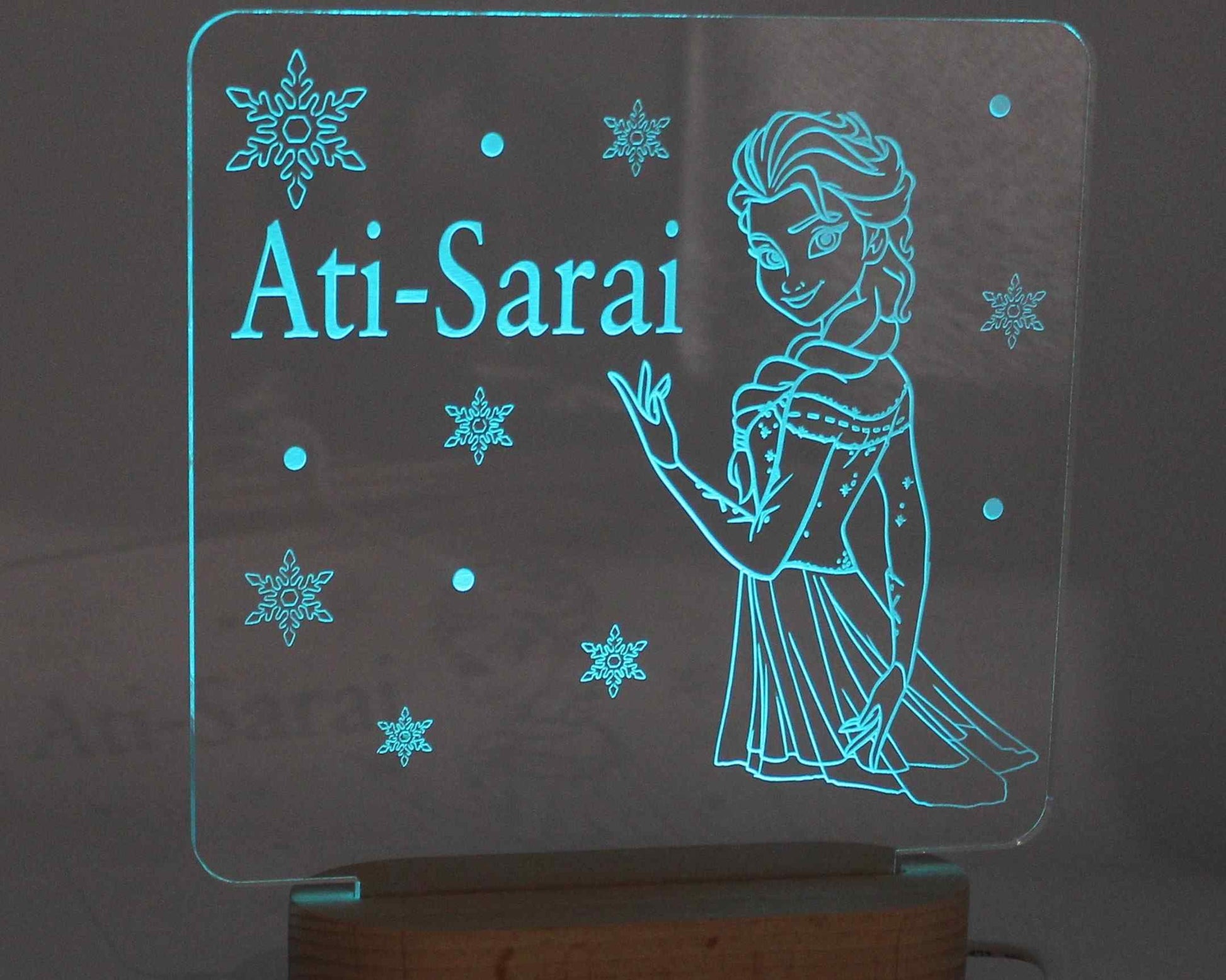 Ice Princess Frozen night light personalised - Haisley Design