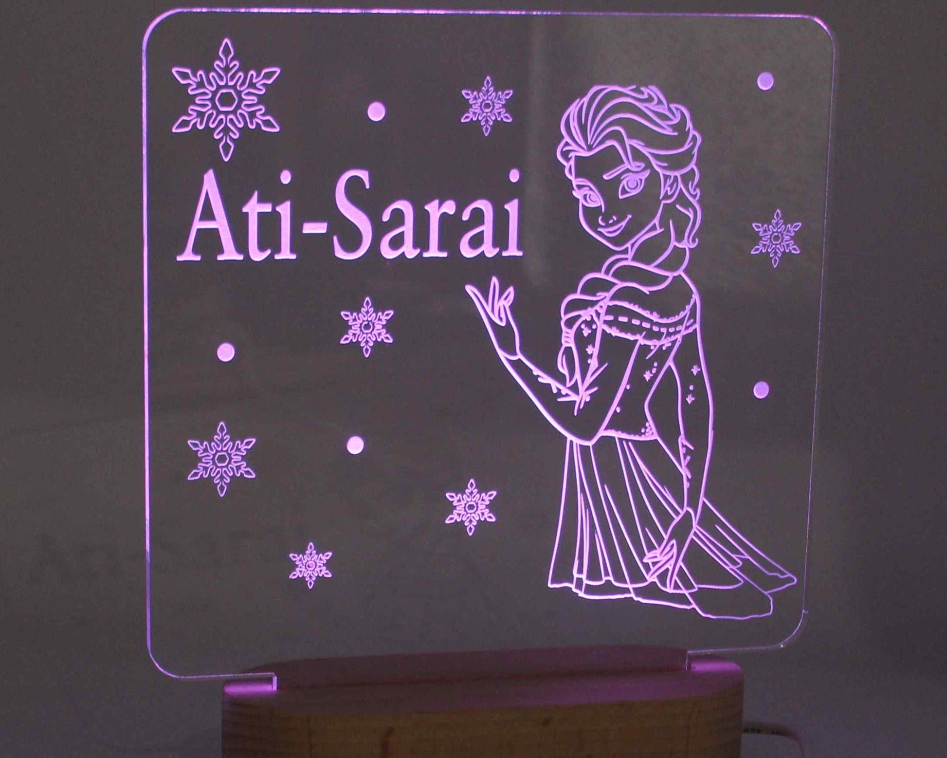 Ice Princess Frozen night light personalised - Haisley Design