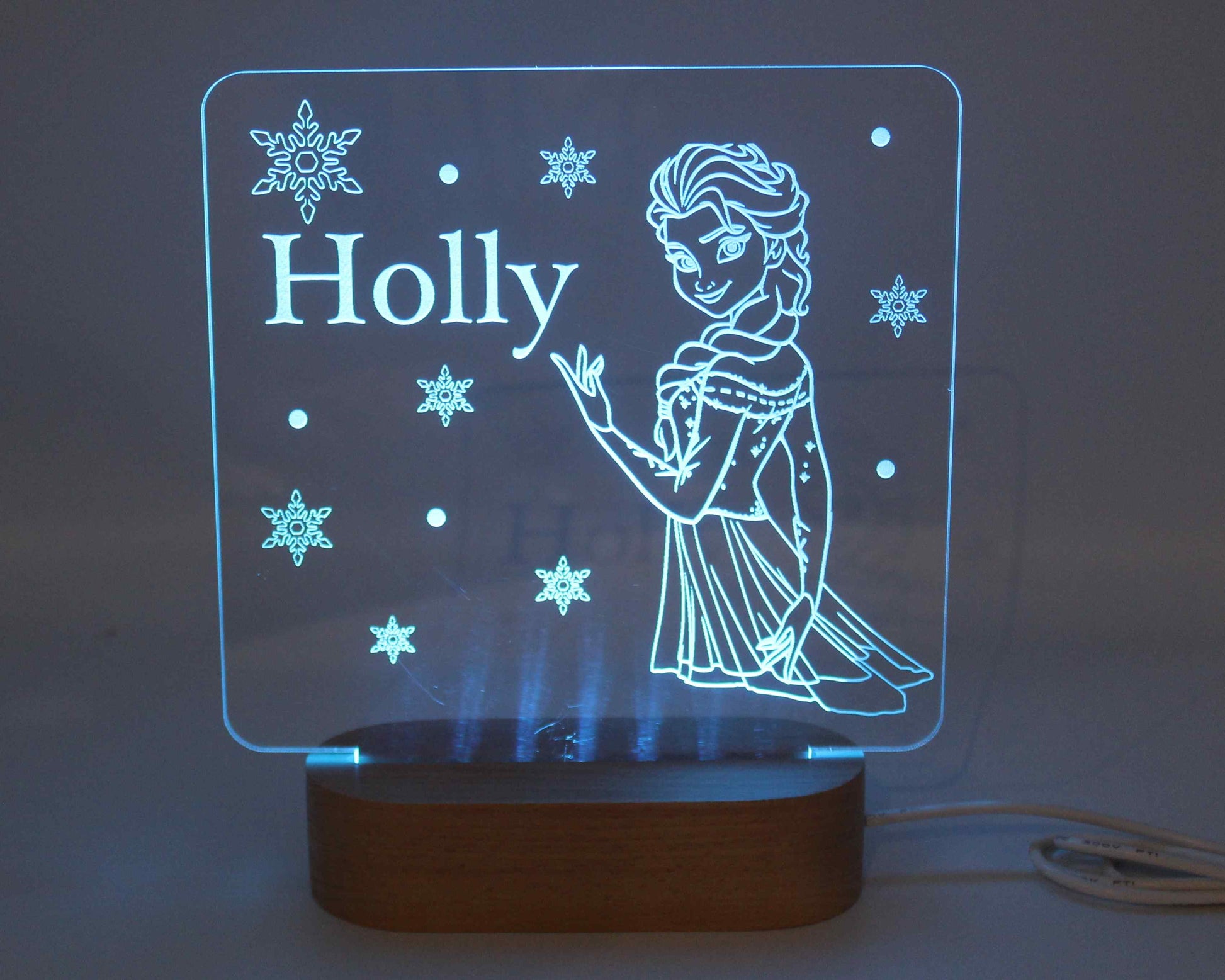 Ice Princess Frozen night light personalised - Haisley Design