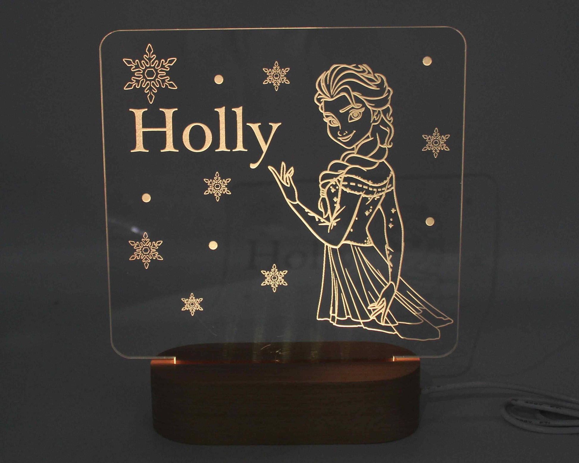 Ice Princess Frozen night light personalised - Haisley Design