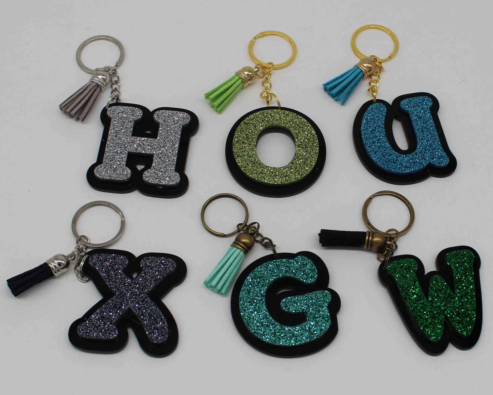 Glitter Letter Keychain - Haisley Design