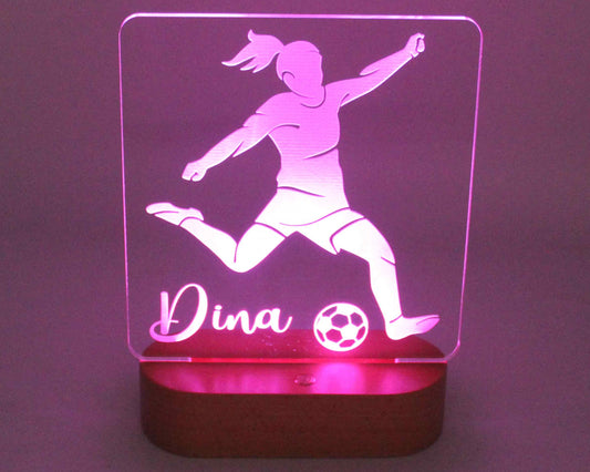 Soccer player night light personalised - haisley design