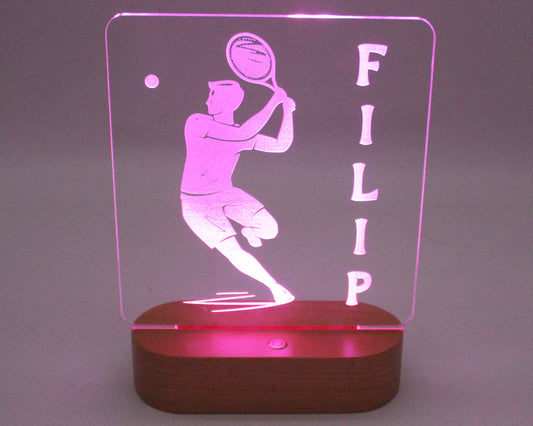 Tennis Player Night Light Personalised - Haisley Design