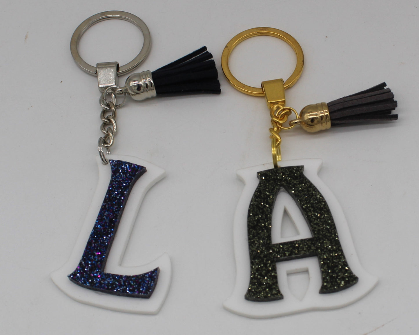 Glitter Letter Keychain Bag Tag