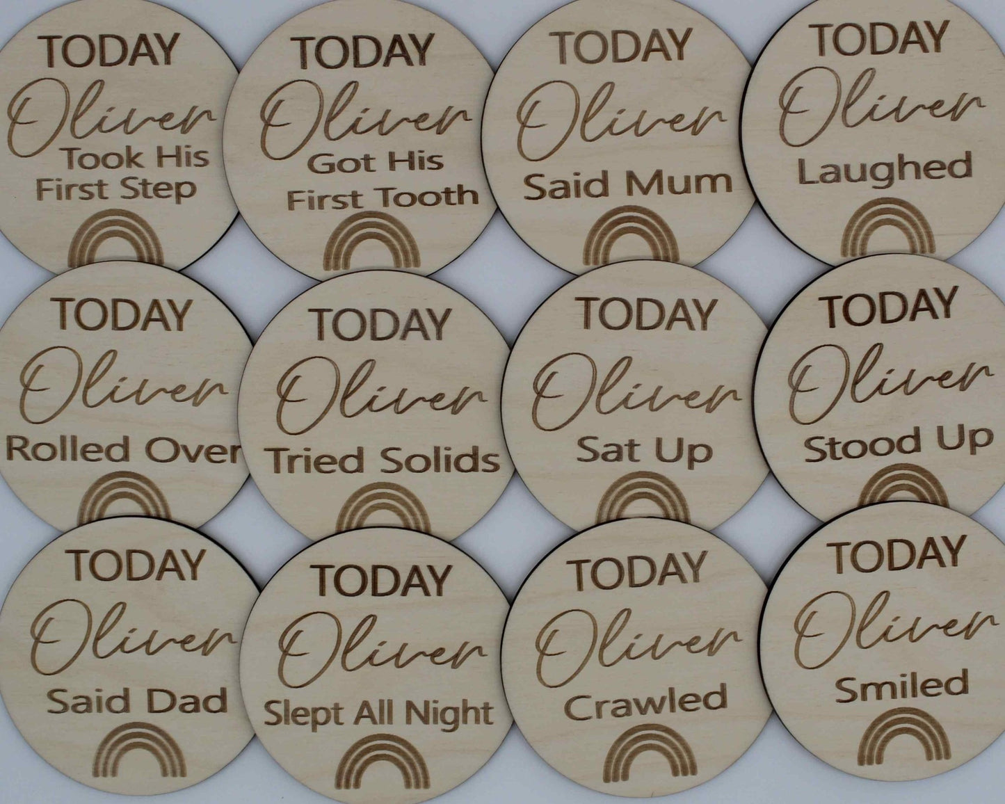 Baby Milestone Discs x 12 Personalized Achievement - Haisley Design