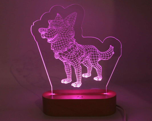 Dog 3D Illusion Night Light German Shepherd  Haisley Design