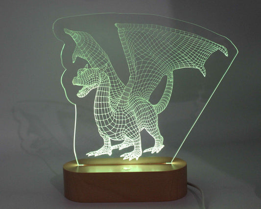 Dragon 3D Illusion Night Light - Haisley Design