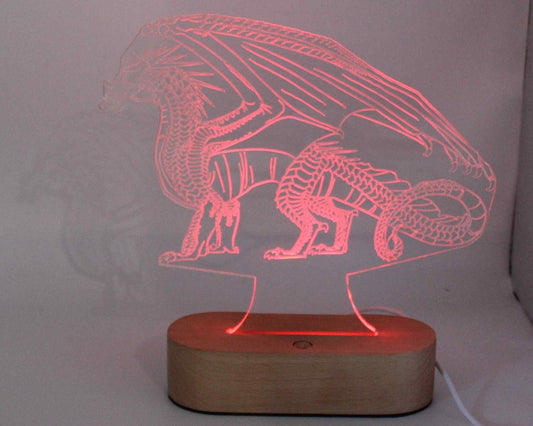 Dragon 3D Illusion Night Light - Haisley Design