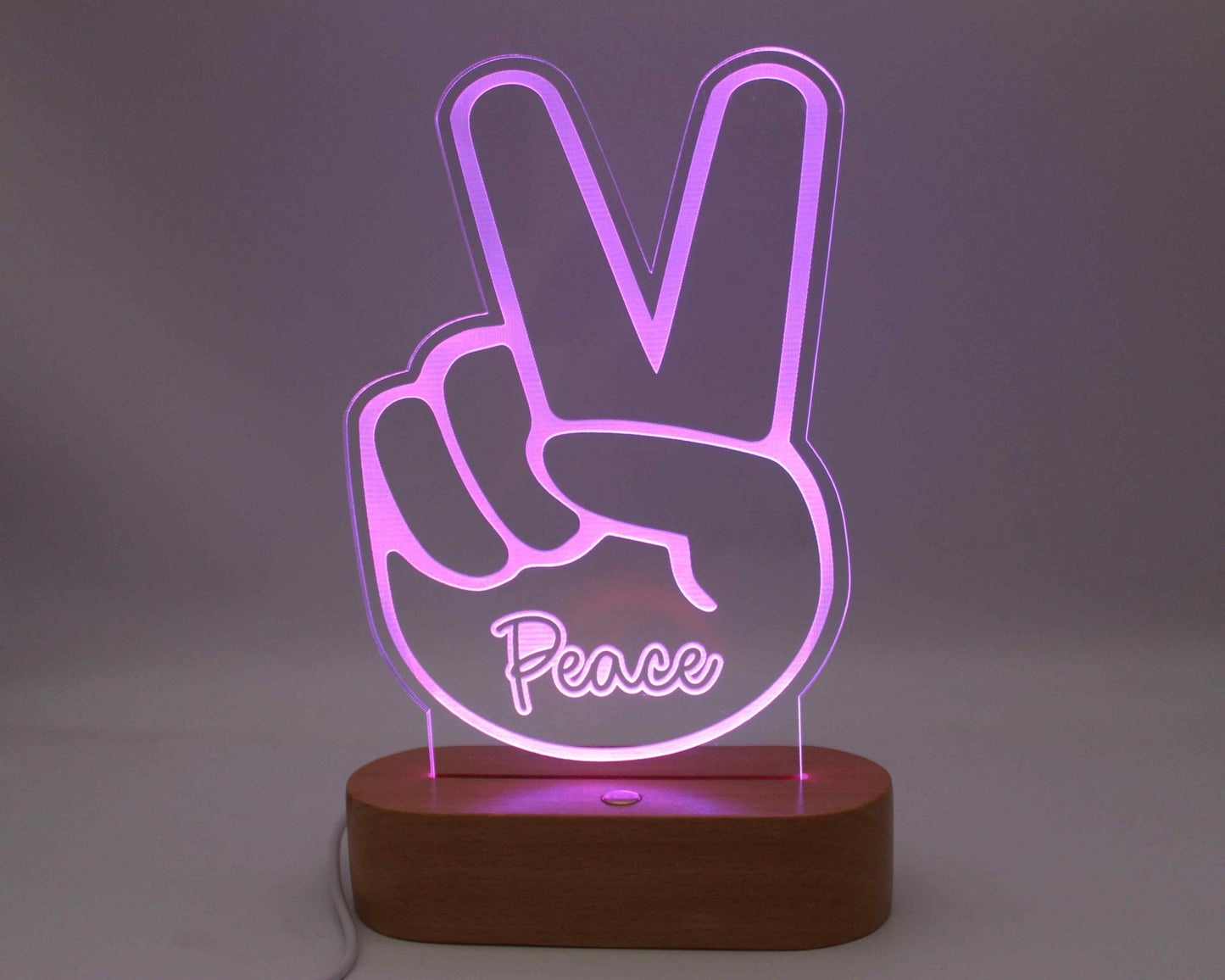 Hand Peace Sign Light Personalised - Haisley Design
