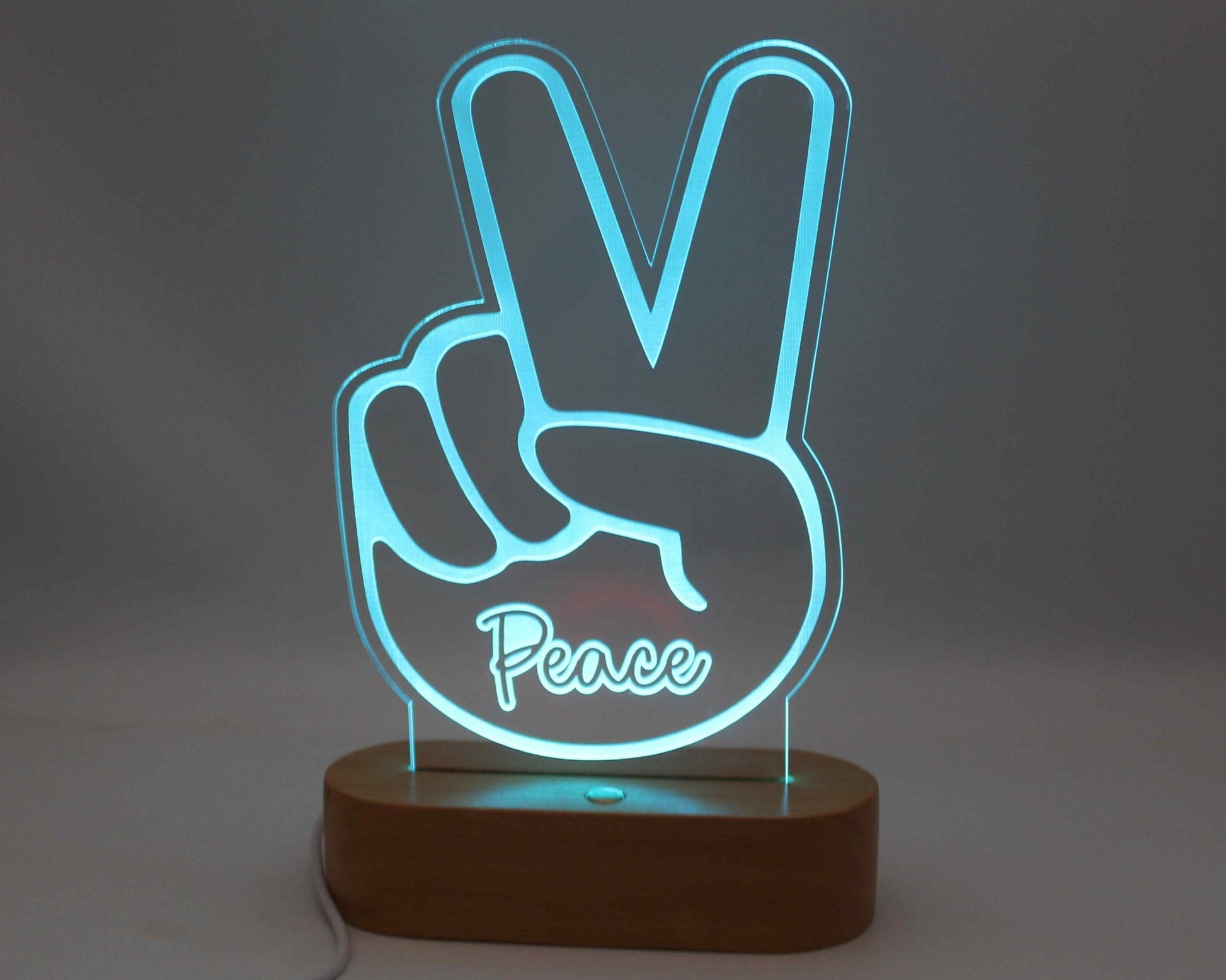 Hand Peace Sign Light Personalised - Haisley Design