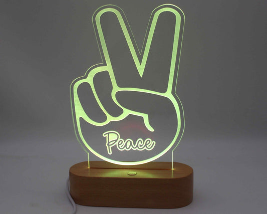 Hand Peace Sign Light Personalised - Haisley Design