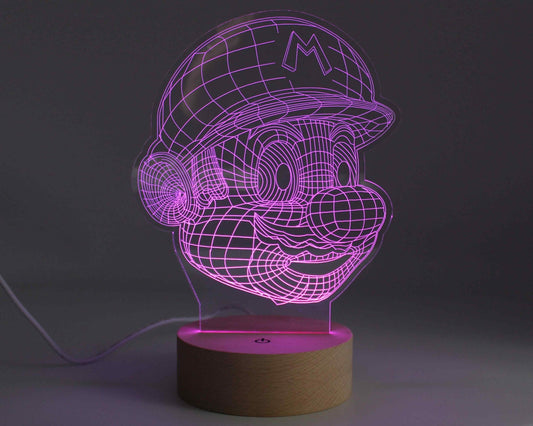 Mario 3D Illusion Night Light - Haisley Design