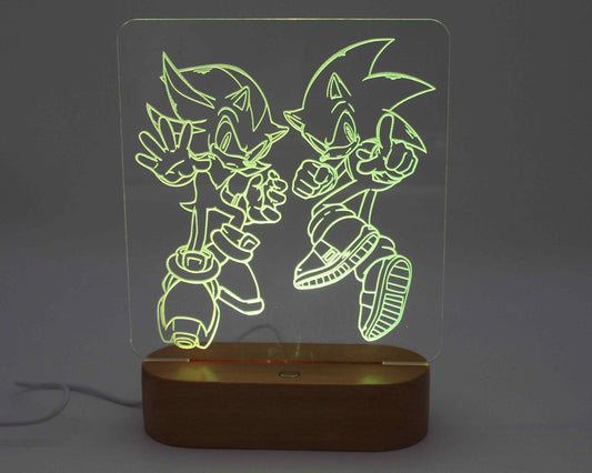 Sonic and Shadow Night Light - Haisley Design