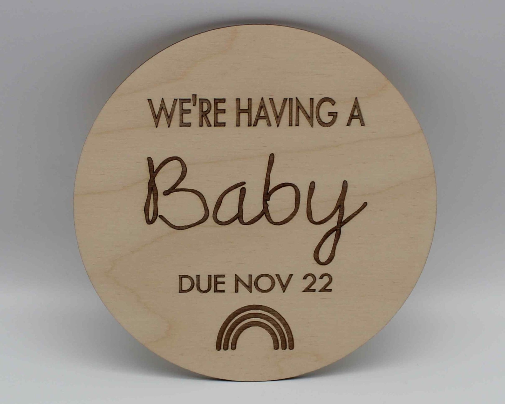 We're Having A Baby Announcement Disc Personalised - Haisley Design